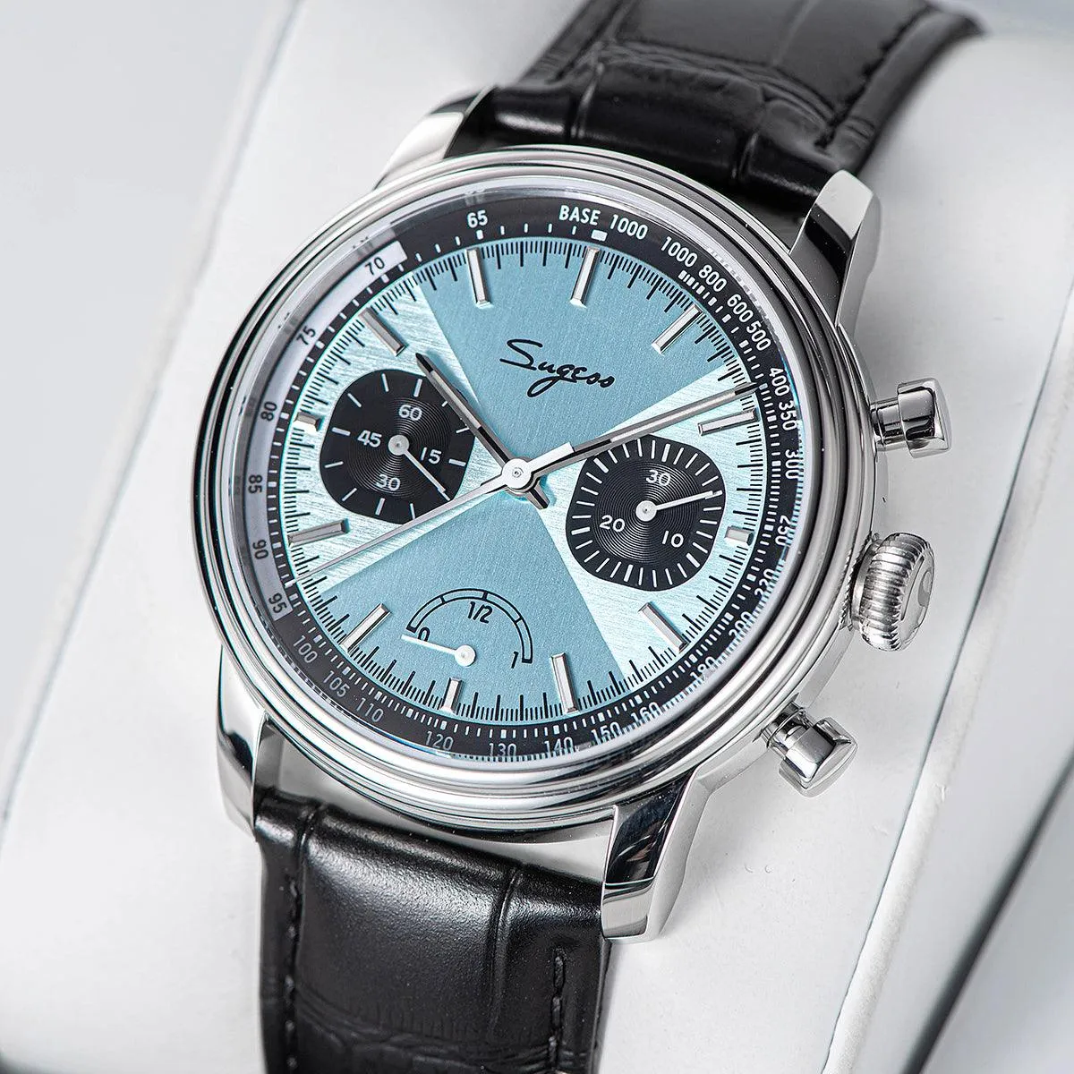 Sugess ST1906 Tiffany Blue Dial Multi-Function Mechanical Power Reserve Seagull Movement Men's Watch