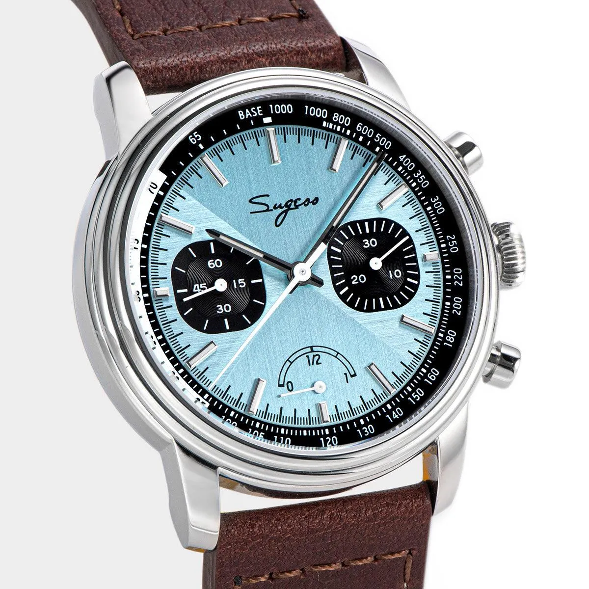 Sugess ST1906 Tiffany Blue Dial Multi-Function Mechanical Power Reserve Seagull Movement Men's Watch