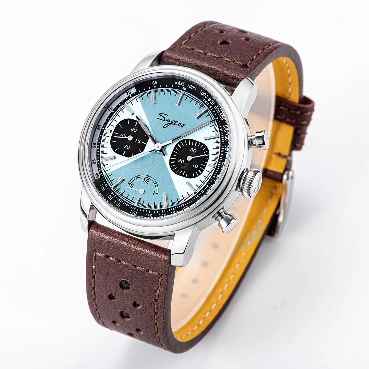 Sugess ST1906 Tiffany Blue Dial Multi-Function Mechanical Power Reserve Seagull Movement Men's Watch