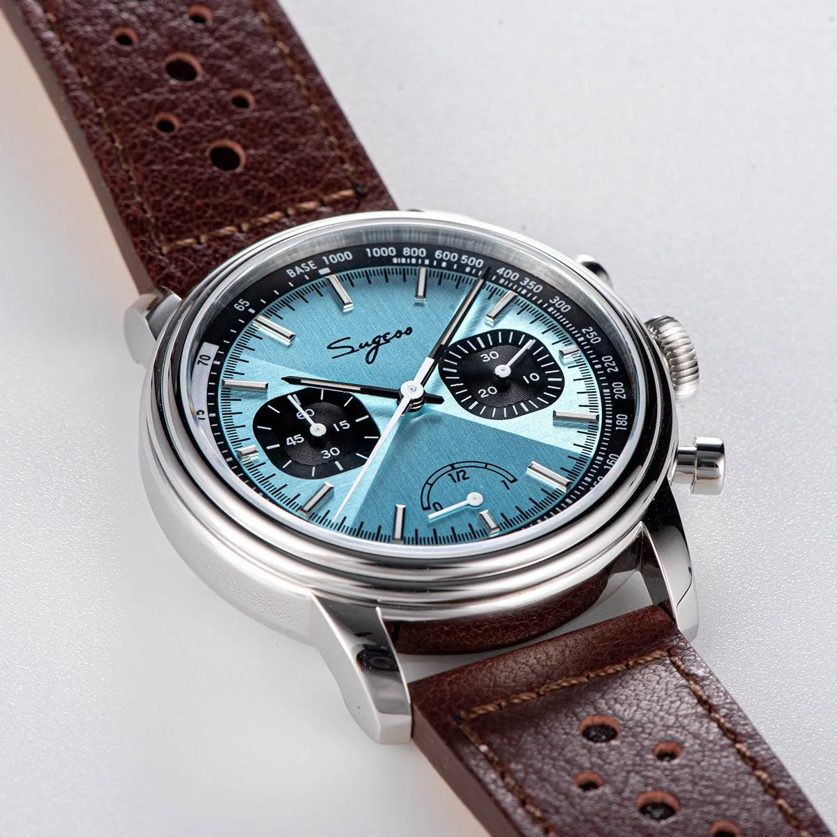 Sugess ST1906 Tiffany Blue Dial Multi-Function Mechanical Power Reserve Seagull Movement Men's Watch