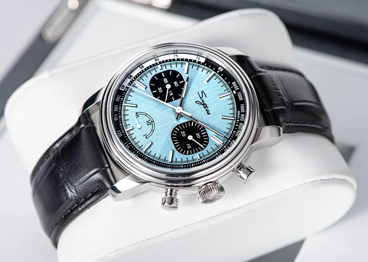 Sugess ST1906 Tiffany Blue Dial Multi-Function Mechanical Power Reserve Seagull Movement Men's Watch