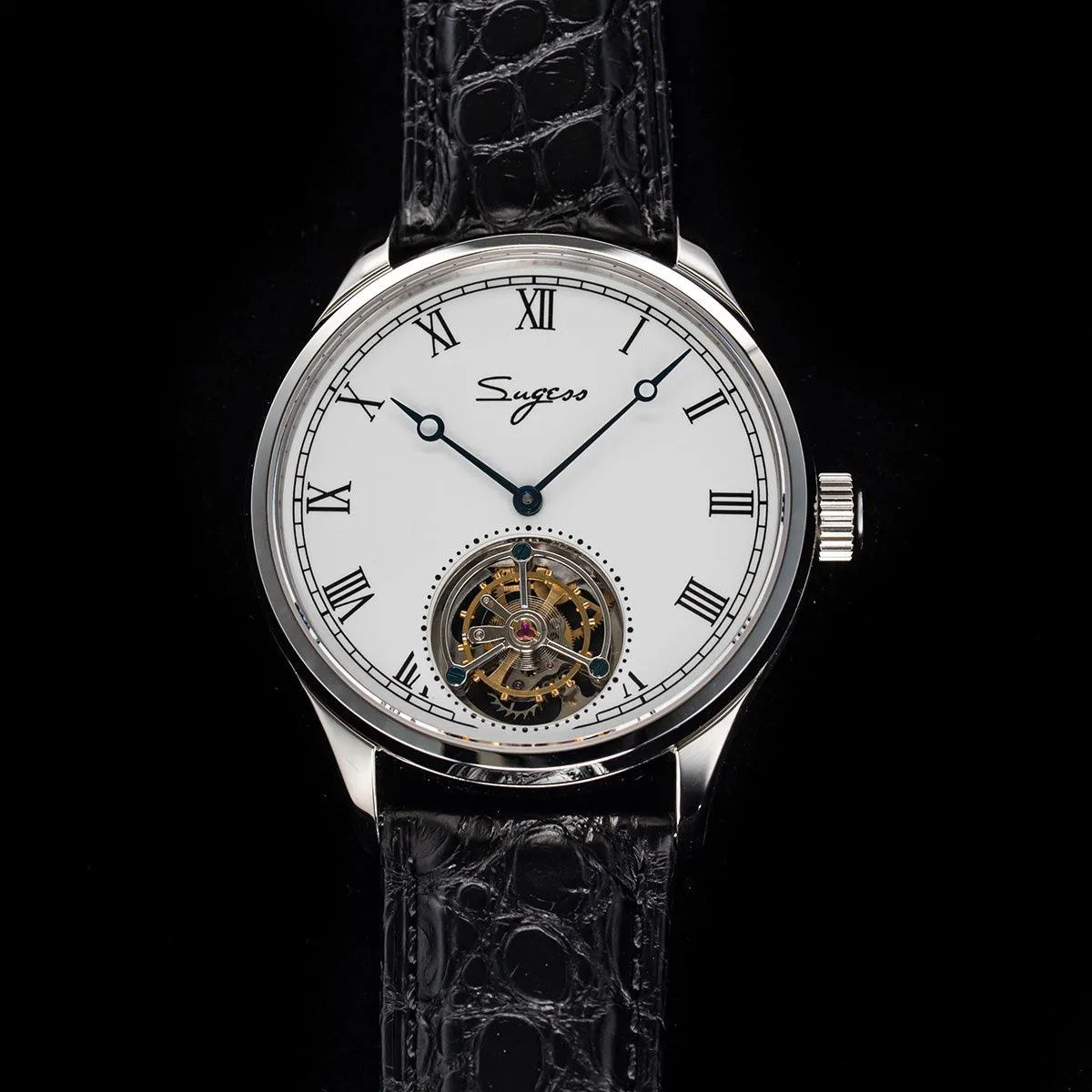 Sugess tourbillon mechanical men's watch white enamel enamel ST8230 seagull movement high-end custom watch