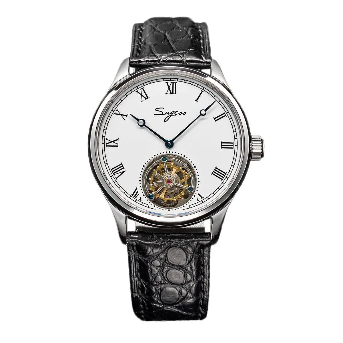 Sugess tourbillon mechanical men's watch white enamel enamel ST8230 seagull movement high-end custom watch