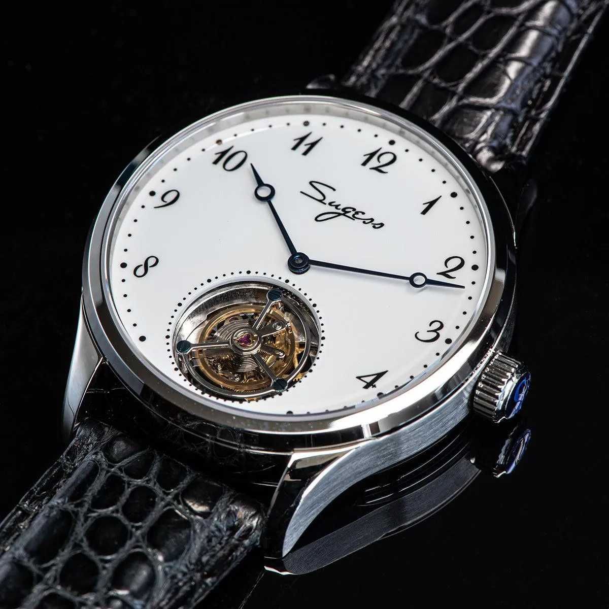 Sugess tourbillon mechanical men's watch white enamel enamel ST8230 seagull movement high-end custom watch