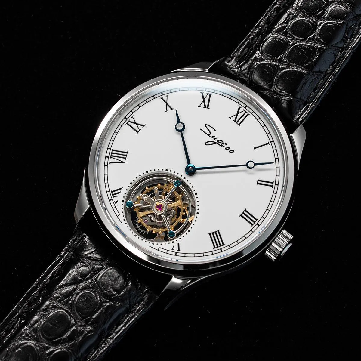 Sugess tourbillon mechanical men's watch white enamel enamel ST8230 seagull movement high-end custom watch