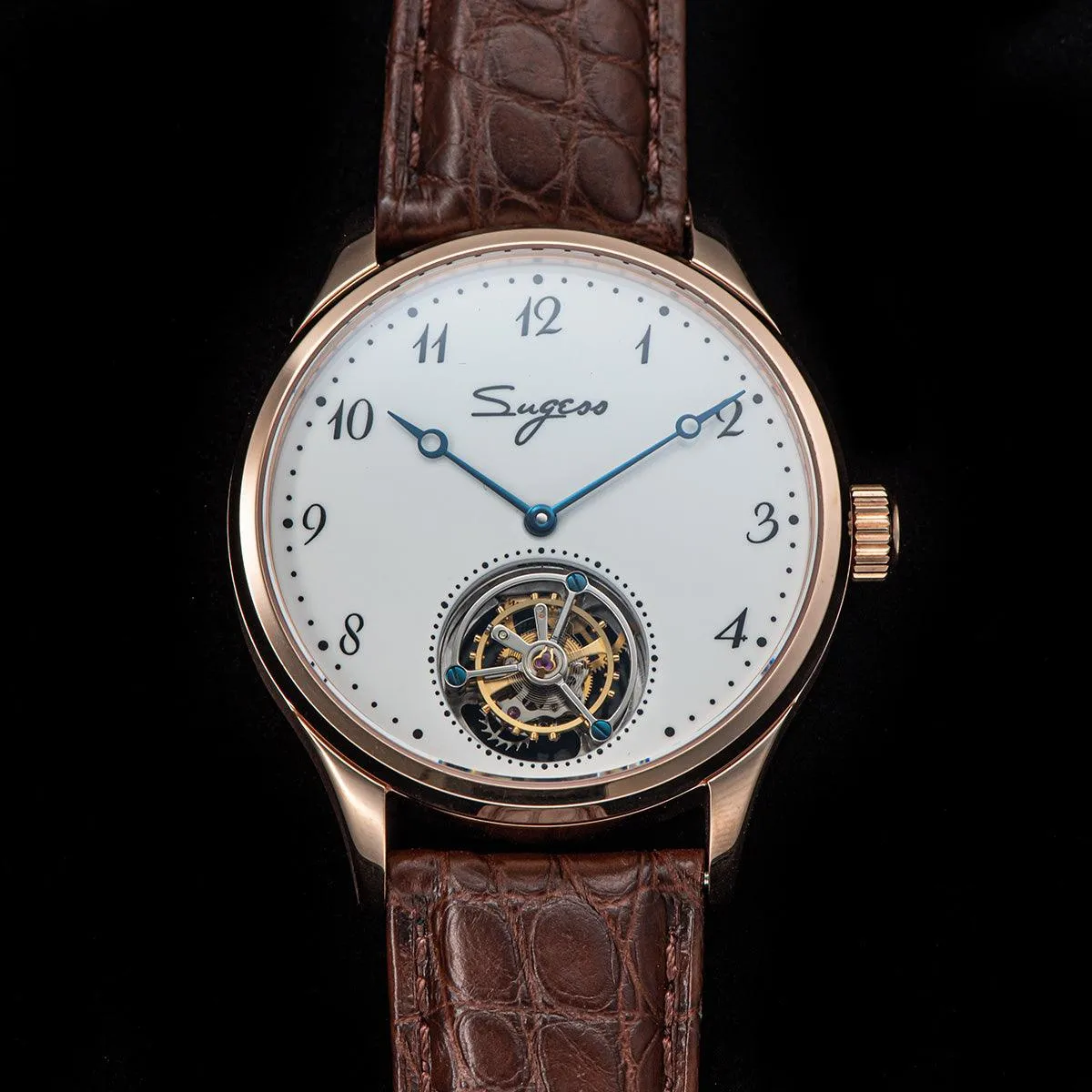 Sugess tourbillon mechanical men's watch white enamel enamel ST8230 seagull movement high-end custom watch