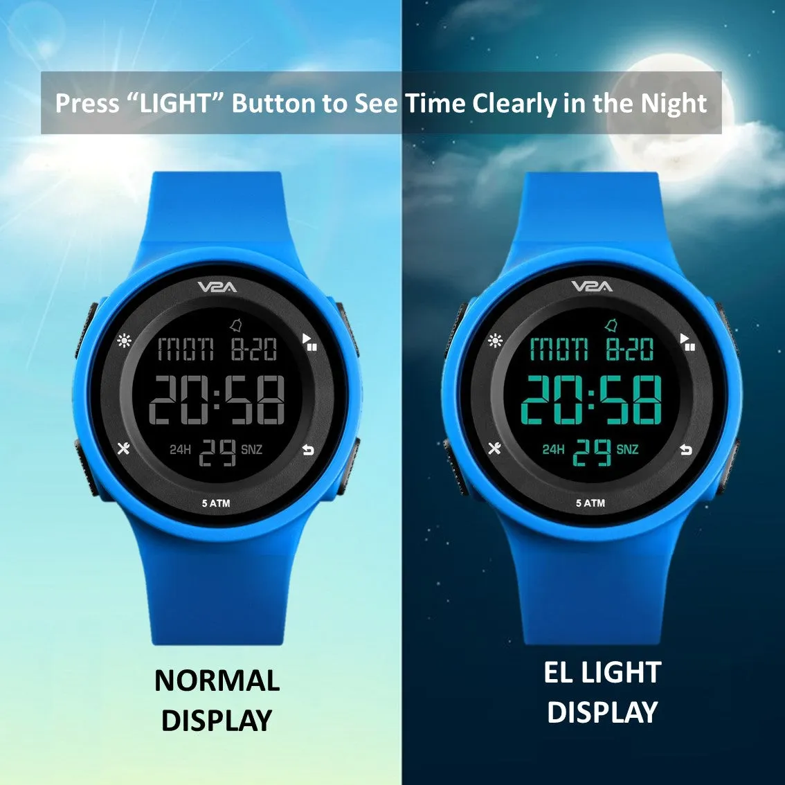 V2A Active Digital Sports Watch  for Women and Girls