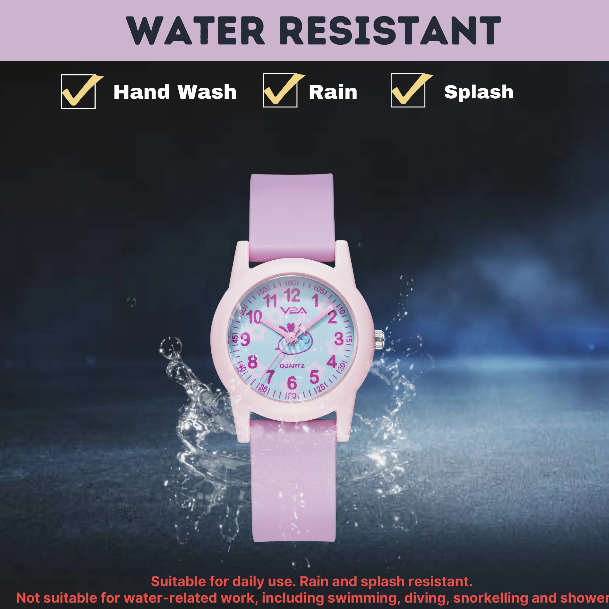 V2A Analog Printed Dial Cute Watch for Kids and Toddlers Unisex-Child Between 2 to 8 Years of Age 30 M Waterproof Watches for Kids