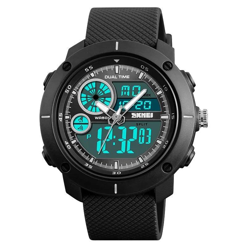 V2A S-Shock Military Green Analog Digital Fashion Sport Watches for Men's and Boys